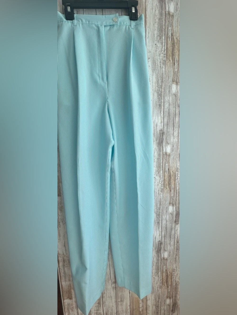 Talbots Aqua and White Striped Straight Leg Pants
